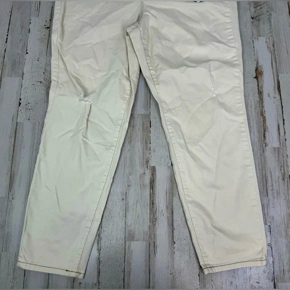 Nicole Miller New York Denim Jeans Womens 14 Cream High Rise Ankle Slim Raw Soho - Picture 3 of 11